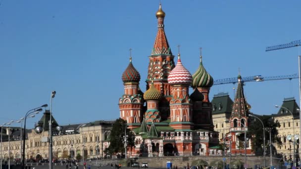 Kızıl Meydan ve Aziz basil Katedrali — Stok video