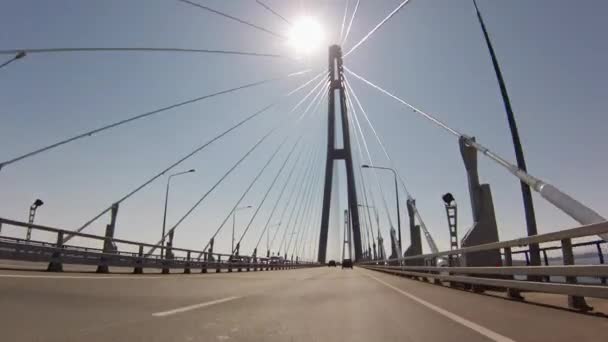 Bridge from Vladivostok to Rusky Island — Stock Video