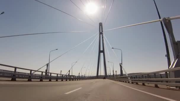 Most od Władywostoku rusky Island — Wideo stockowe
