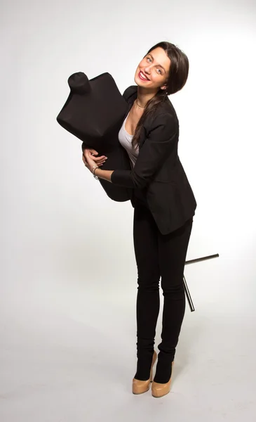 Woman tailor holding on Mannequin — Stock Photo, Image