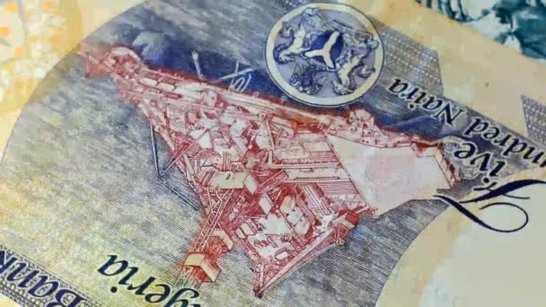 Nigeryjski banknotów rotacji — Wideo stockowe