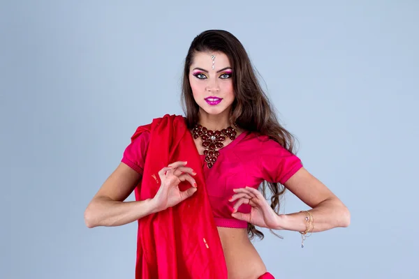 Indická dívka tanec — Stock fotografie