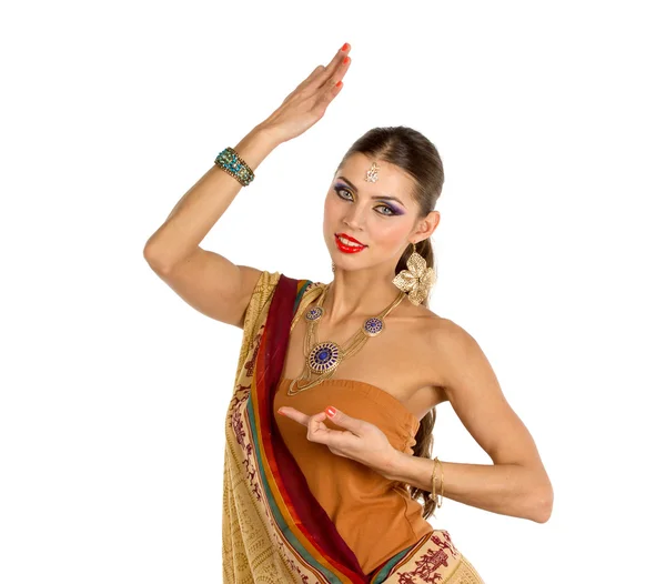 Indiaans meisje dansen — Stockfoto