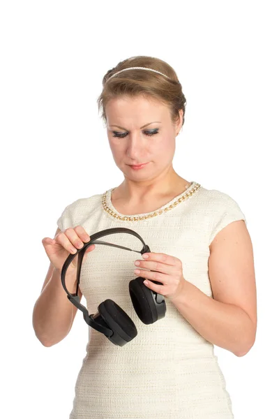 Mujer con auriculares —  Fotos de Stock