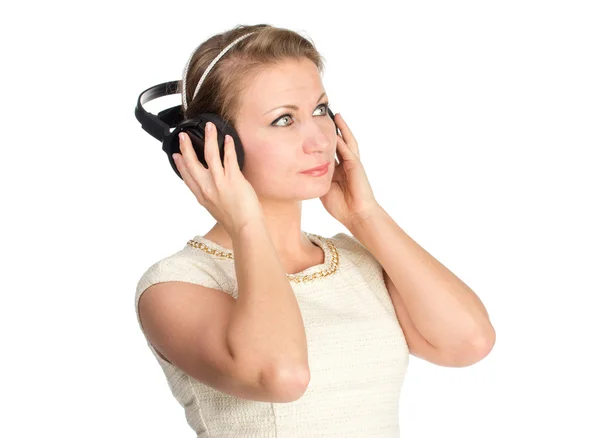 Mujer con auriculares —  Fotos de Stock