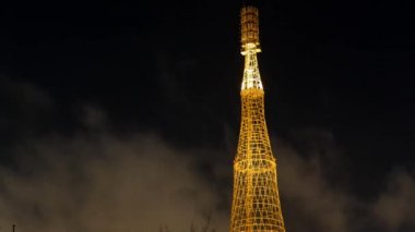Shukhovskaya radyo kulesi, gece zaman atlamalı
