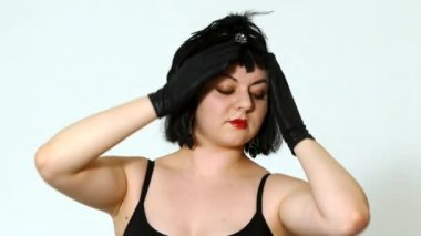 Güzel ve genç birbayan retro tarzı