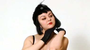 Güzel ve genç birbayan retro tarzı