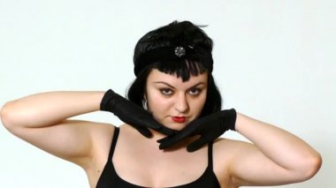 Güzel ve genç birbayan retro tarzı