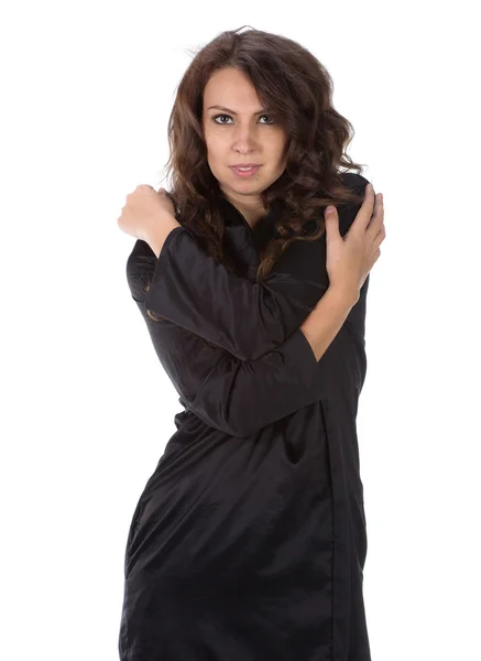 Girl in sexy bathrobe — Stock Photo, Image