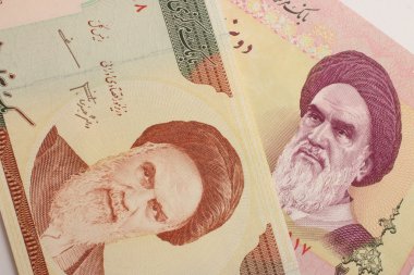 İran rials banknotlar kümesi.