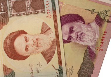 İran rials banknotlar kümesi.