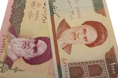 Set of Iranian rials banknotes. clipart