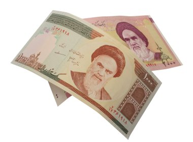 İran rials banknotlar kümesi.