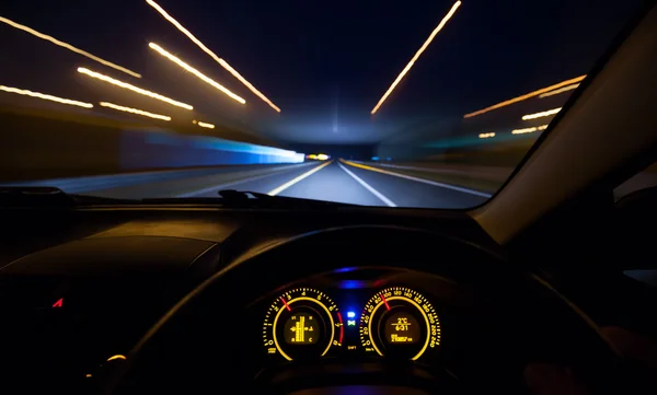 Speeding car  dashboard — Stock Photo, Image
