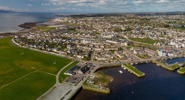 Vista Aérea Ciudad Galway Desde Bahía Con Río Corrib Claddagh — Foto de Stock