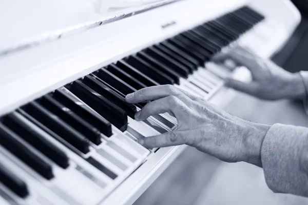 Piano with multy coloure keys. Close up — Stock Photo, Image