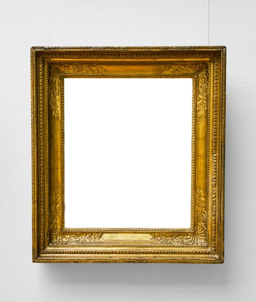 Gold empty frame on white wall — Stock Photo © gilmanshin 95468470