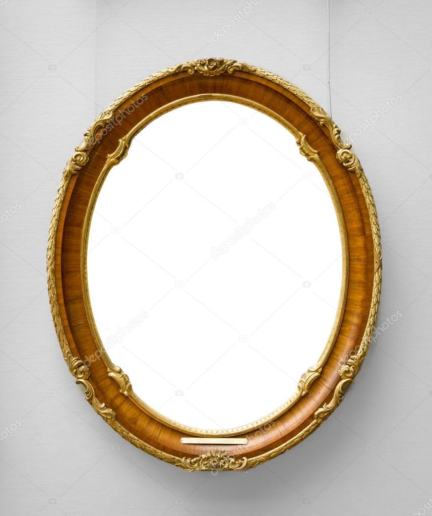 Gold empty frame on white wall — Stock Photo © gilmanshin 101157428