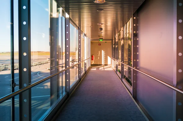 Hallway in Building with glass — Stock Photo, Image