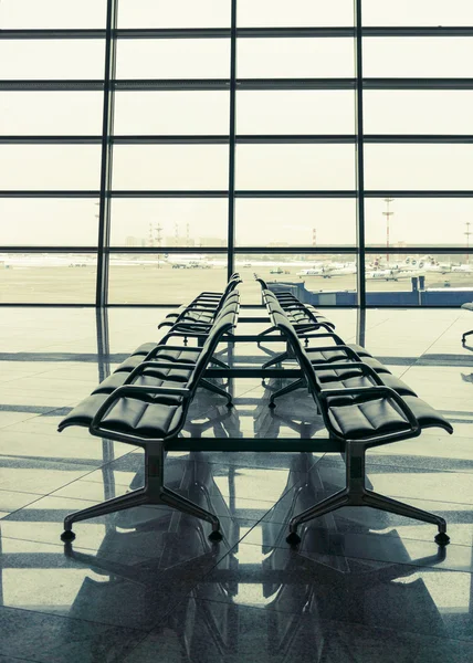 Airport waiting area seats — Stock Photo, Image
