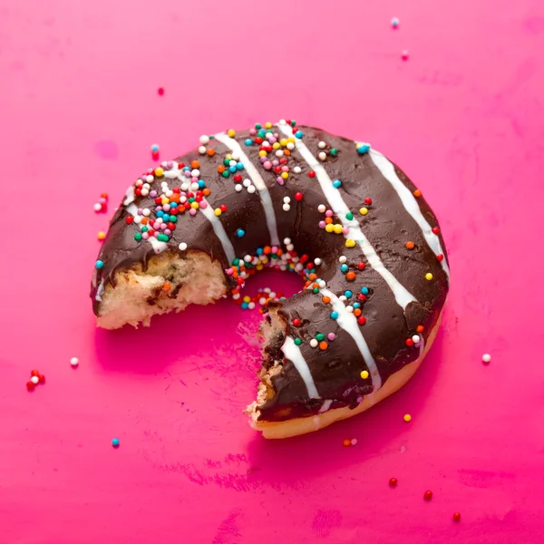 Donuts on color background. — Stock Photo, Image