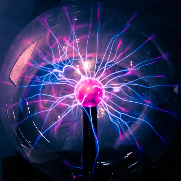 Plasma ball rays in the dark — Stock Photo, Image