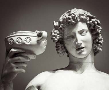 Dionysus Bacchus Wine statue portrait clipart