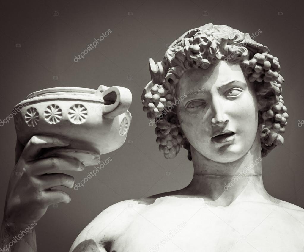 Ritratto di statua di Dioniso Bacco vino Foto Stock Ritratto di statua di Dioniso Bacco vino Foto Stock