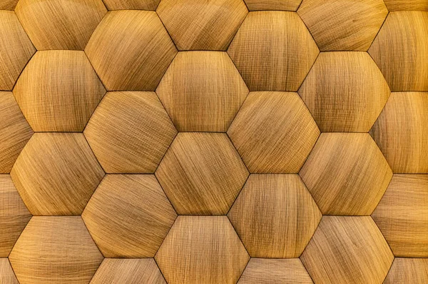 Hexagon of wood pattern background. Old wooden texture in honeycomb form of tiles, consisting of a set of hexagonal plates — Stock Photo, Image