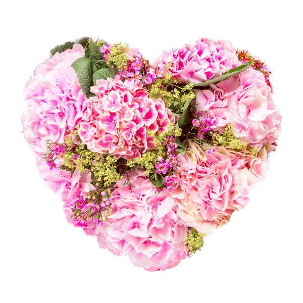 Isolated Summers flores corazón concepto de collage floral — Foto de Stock