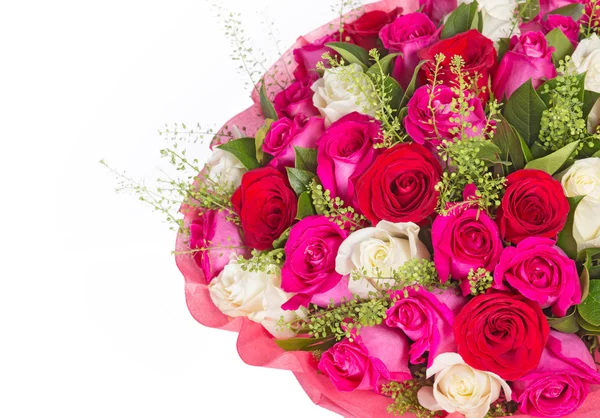 빨간색과 흰색 장미 다발 — 스톡 사진