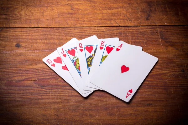 Royal Flush hearts — Stock Photo, Image