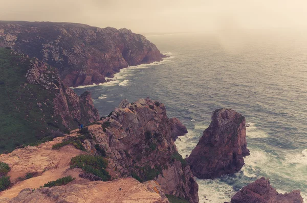 Cabo da Roca (Cape Roca) is a cape which forms the westernmost extent of mainland Portugal and continental Europe — Stock Photo, Image
