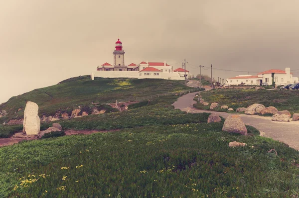 Portugal. Cabo da Roca and the lighthouse over Atlantic Ocean — Stock Photo, Image