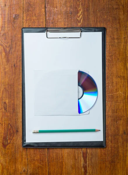 Compact disk on a table. Template for branding identity for designers. — Stock Photo, Image