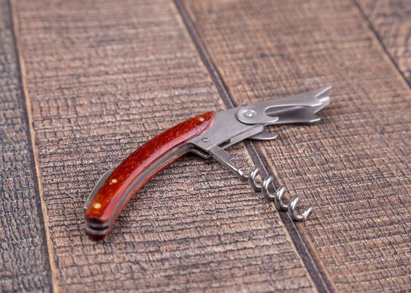 Close up of metal corkscrew — Stock Photo, Image