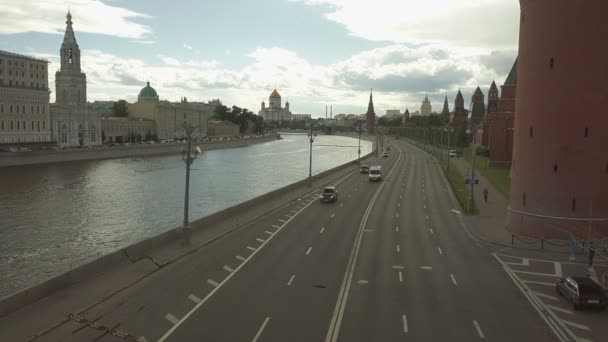 モスクワ クレムリンとモスクワ川 — ストック動画