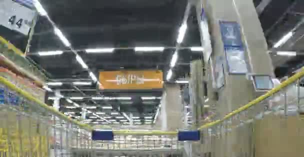 MOSCOW JUN 2015: Lenta supermarket. Shopping timelapse — Stock Video