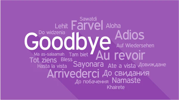 GOODBYE en diferentes idiomas, word tag cloud — Vector de stock