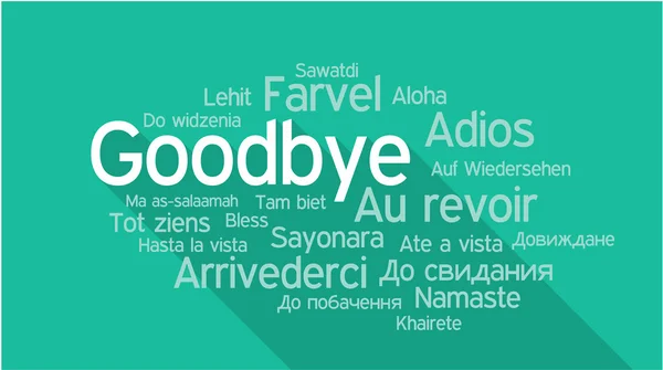 GOODBYE en diferentes idiomas, word tag cloud — Vector de stock