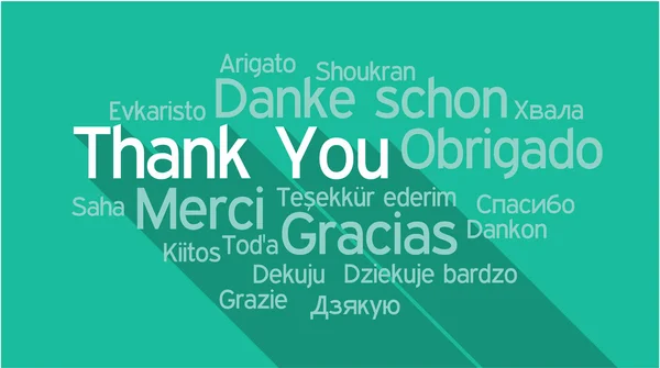 Děkuji v různých jazycích, slovo tag cloud — Stockový vektor