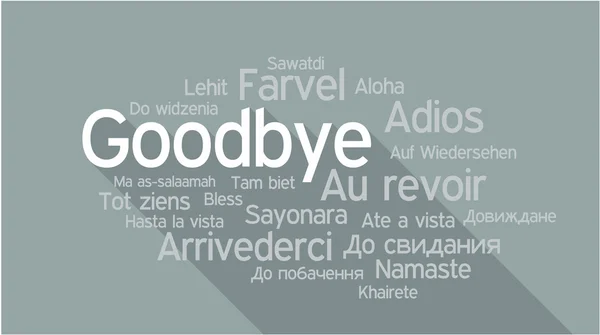 GOODBYE en diferentes idiomas, word tag cloud — Archivo Imágenes Vectoriales