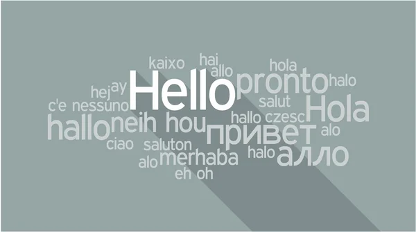 HELLO in diverse lingue, word tag cloud — Vettoriale Stock