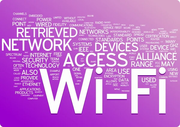 Wi-fi kelime bulutu illüstrasyon. Grafik Etiket koleksiyonu — Stok Vektör