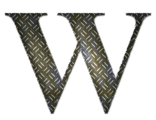 Symbol metalu alfabet - w — Zdjęcie stockowe