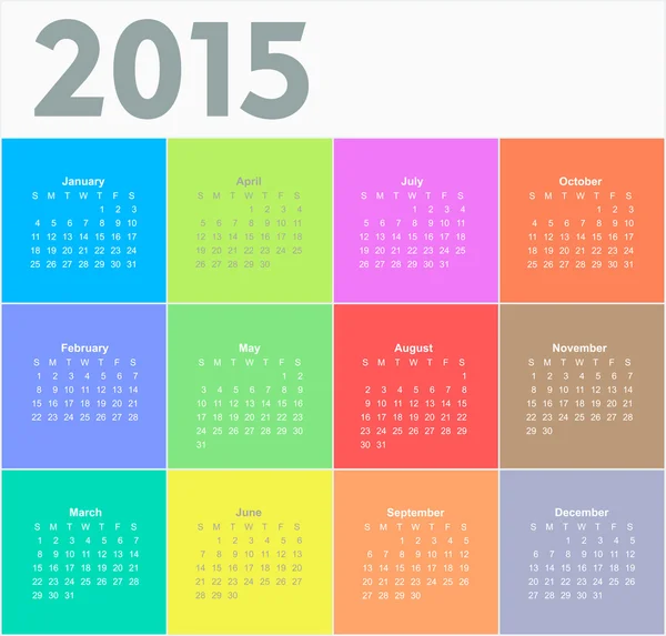 Kreiskalender für 2015 — Stockvektor
