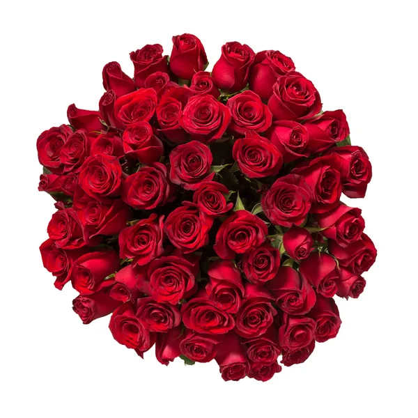 Gyönyörű vörös rózsa csokor elszigetelt fehér — Stock Fotó