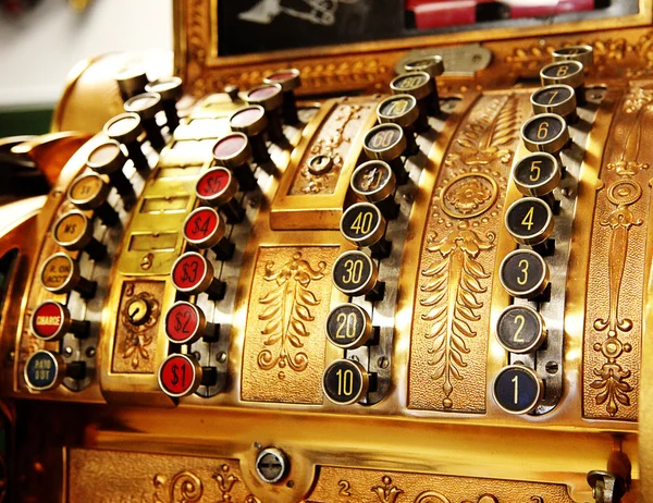 Antique store cash register buttons close — Stock Photo, Image