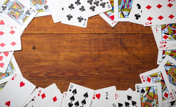 Deck of cards used as a border — Stock Photo, Image
